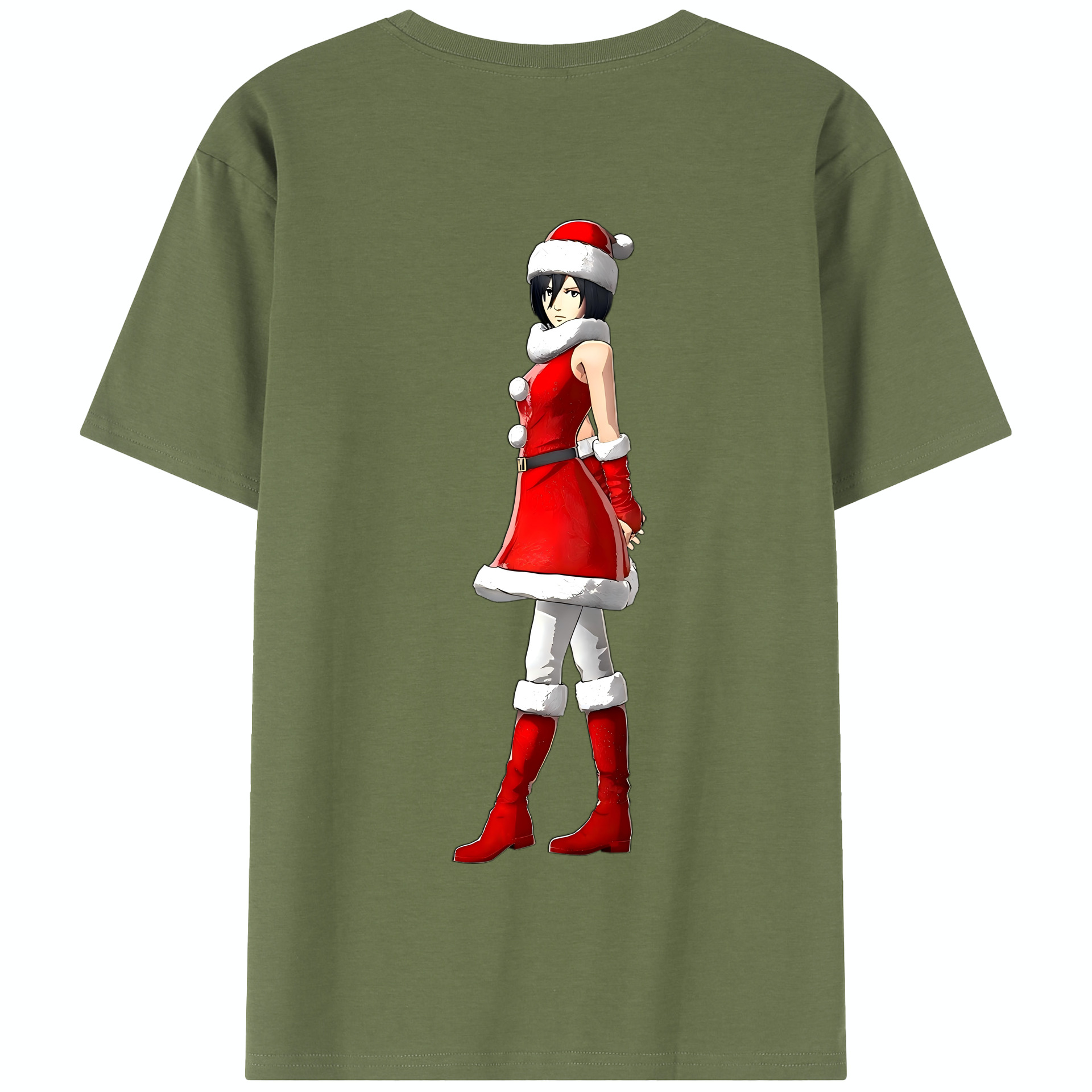（画像用） 進撃の巨人 ミカサ·アッカーマン Attack on Titan Mikasa Ackerman 綿100％半袖Tシャツ（背面プリント）